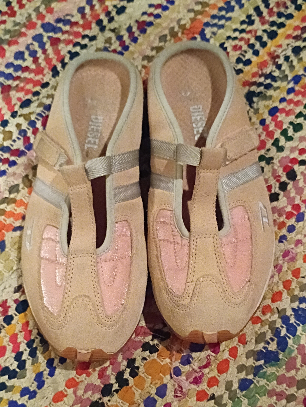Diesel Vintage Authentic Y2K Peach Cosmo Shoes Slides 40